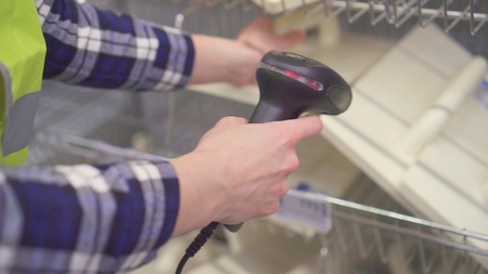 Accounting for goods using a barcode scanner
