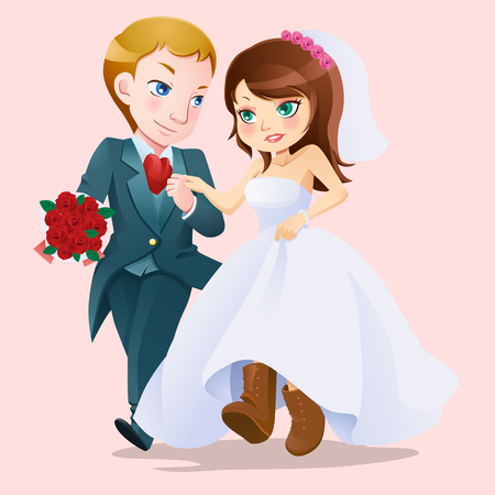 Two Lover Just Marriedのイラスト素材