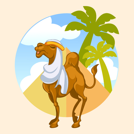 Camel With Pyramid Backgroundのイラスト素材