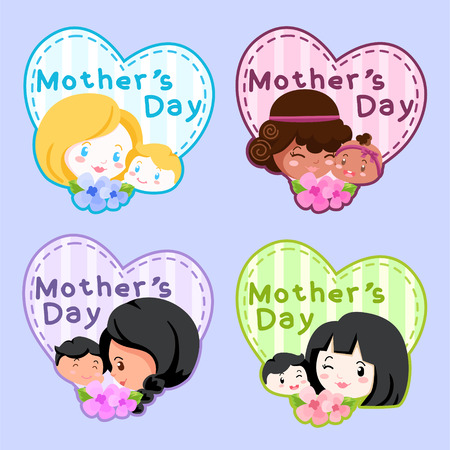 Mother's Day Illustration Badgeのイラスト素材