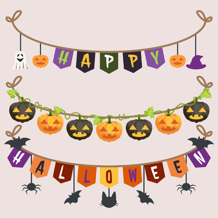 Halloween Garland Collectionのイラスト素材