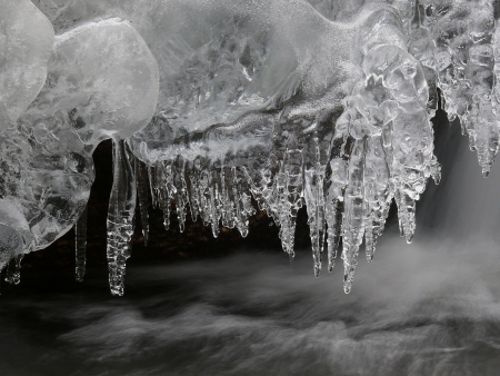 Icicle on the creekの写真素材