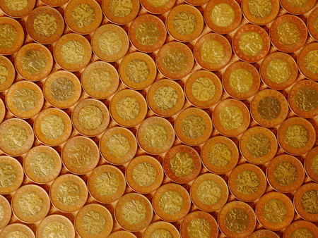 Czech coins, fifty crowns. The largest Czech coins.の写真素材