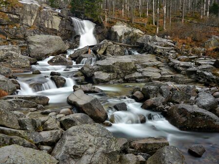Waterfall rapids on a mountain stream