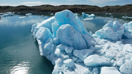 Icebergs in the Jokulsarlon lagoon, Iceland