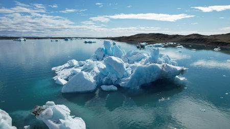 Icebergs in Jokulsarlon glacial lagoon, Iceland