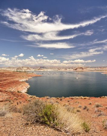 Lake Powell in Glen Canyon National Recreation Area, Utah, USA.の写真素材