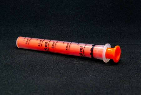 A baby syringe for taking medicines for infants.