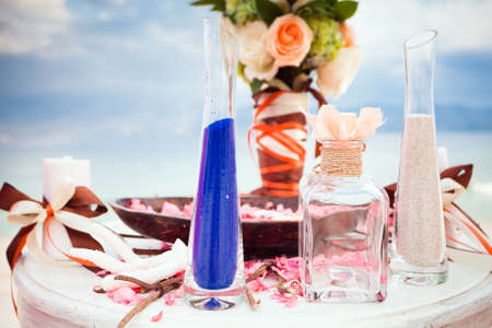 wedding ceremony - mixing sands is a new familyの写真素材