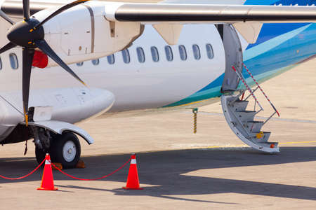 airplane close up at airportの写真素材