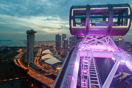 Cityscape view from Singapore Flyerのeditorial素材