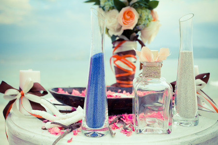 wedding ceremony - mixing sands is a new familyの写真素材