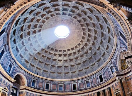 Pantheon in Rome, inside view, Italyのeditorial素材