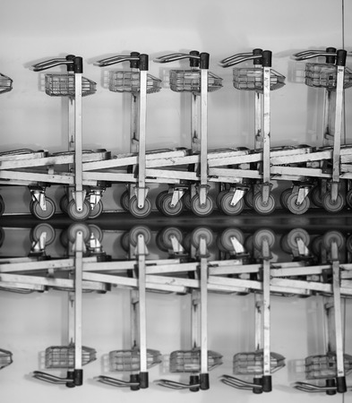 background of trolley in airportの写真素材