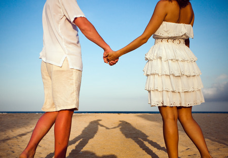 couple at the beach, Baliの写真素材