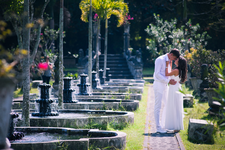 dancing couple at the park, outdoorの写真素材