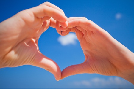 love concept of hands heartの写真素材