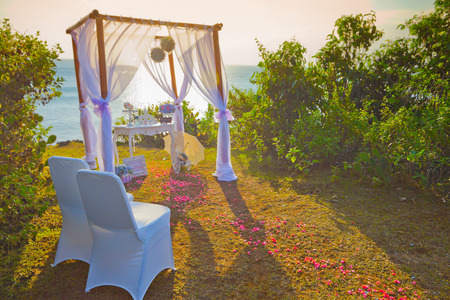 wedding arch at the beach, nobodyの写真素材