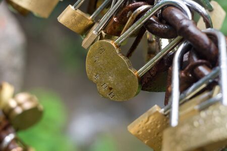 Many heart lock of Chinese love, Huangshan, China, Asiaのeditorial素材
