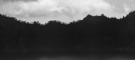 Batur Volcano in Indonesia, Bali and lake at backgroundの写真素材