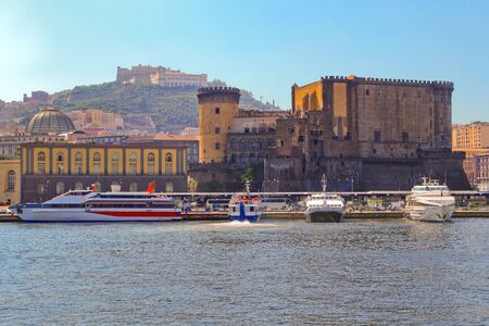 Picture of the old part of Naples at sunset on a summer day, Italy.のeditorial素材