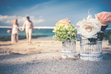 wedding couple just marriedの写真素材