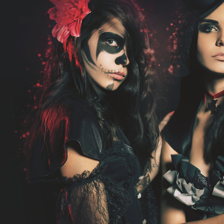 Fashion young women going to Halloween party 2017の写真素材