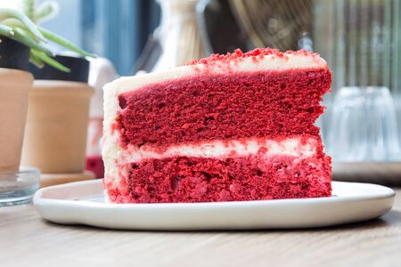 Concept of cut a piece of cake Red Velvetの写真素材