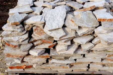 Construction site - stone for wall claddingの写真素材