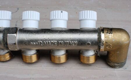 Construction site - manifolds and zone valves for heating systems