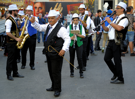 Bari, Italy - May 9, 2015: Street musicians in Corso Vittorio Emanuele During the festival of Saint...