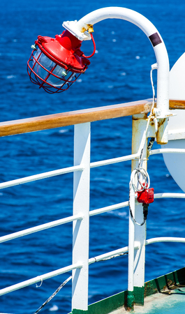 The red lamp on the ferry boat.の写真素材