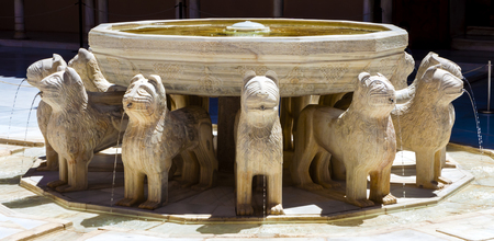 The Court of the Lions, a unique example of Muslim artの写真素材