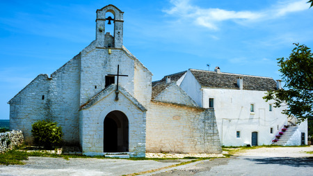 The church of Santa Maria di Barsento and the adjacent farm, which was once a convent, are located in the area between Noci and Putignano in the province of Bariの写真素材