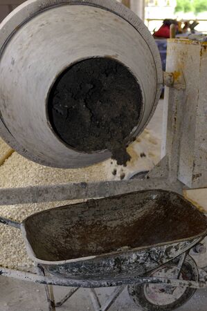 Concrete Mixer Work on Construction Sites and Knead Concreteの写真素材
