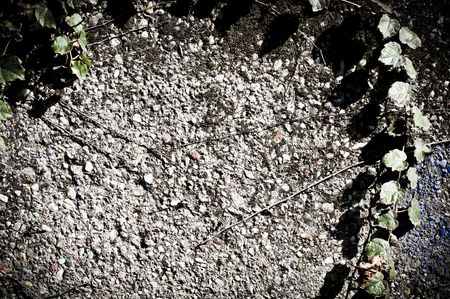 wall texture and asphalt with vignetteの写真素材