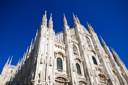 Milan Cathedral architecture and statuesの写真素材