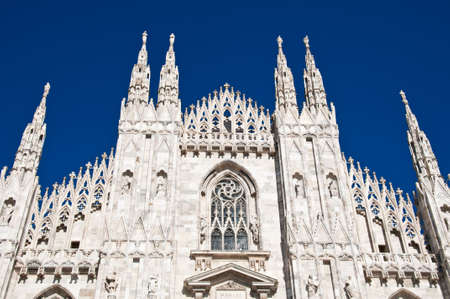 Milan Cathedral architecture and statuesの写真素材