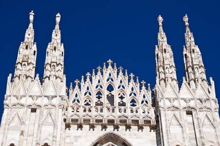 Milan Cathedral architecture and statuesの写真素材