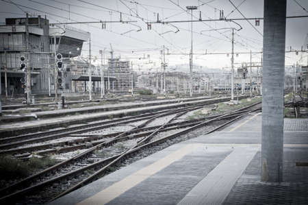 train station in Milan in a dark dayの写真素材
