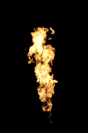 flame burning on a black backgroundの写真素材