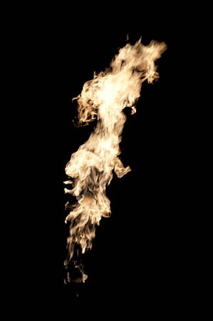 flame burning on a black backgroundの写真素材