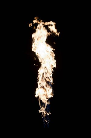 flame burning on a black backgroundの写真素材