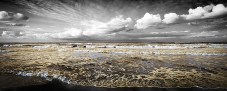 sardinian sea winter dramatic waves ecologyの写真素材
