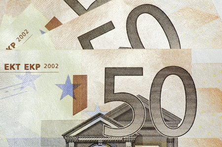 fifty euro billsの写真素材