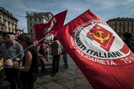 MILAN, ITALY - MARCH, 31 2012: occupy piazza affari manifestationのeditorial素材