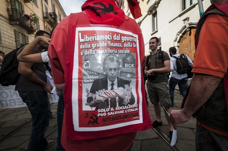 MILAN, ITALY - MARCH, 31 2012: occupy piazza affari manifestationのeditorial素材