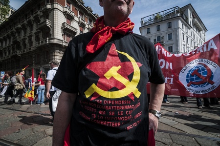 MILAN, ITALY - MARCH, 31 2012: occupy piazza affari manifestationのeditorial素材