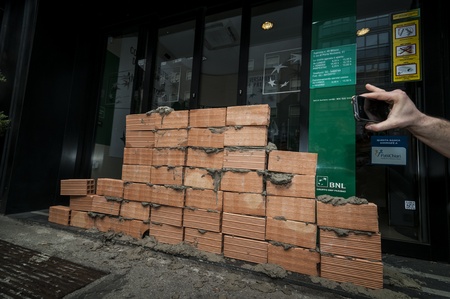 MILAN, ITALY - MARCH, 31 2012: occupy piazza affari manifestationのeditorial素材