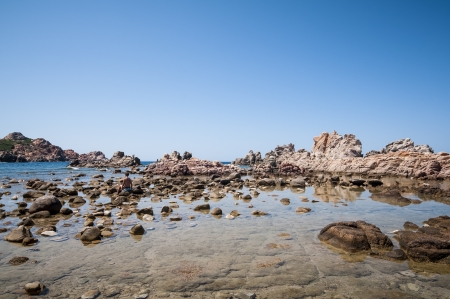 Natural sea landscape in Sardinia on summertimeの写真素材